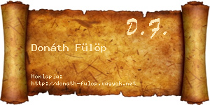 Donáth Fülöp névjegykártya
